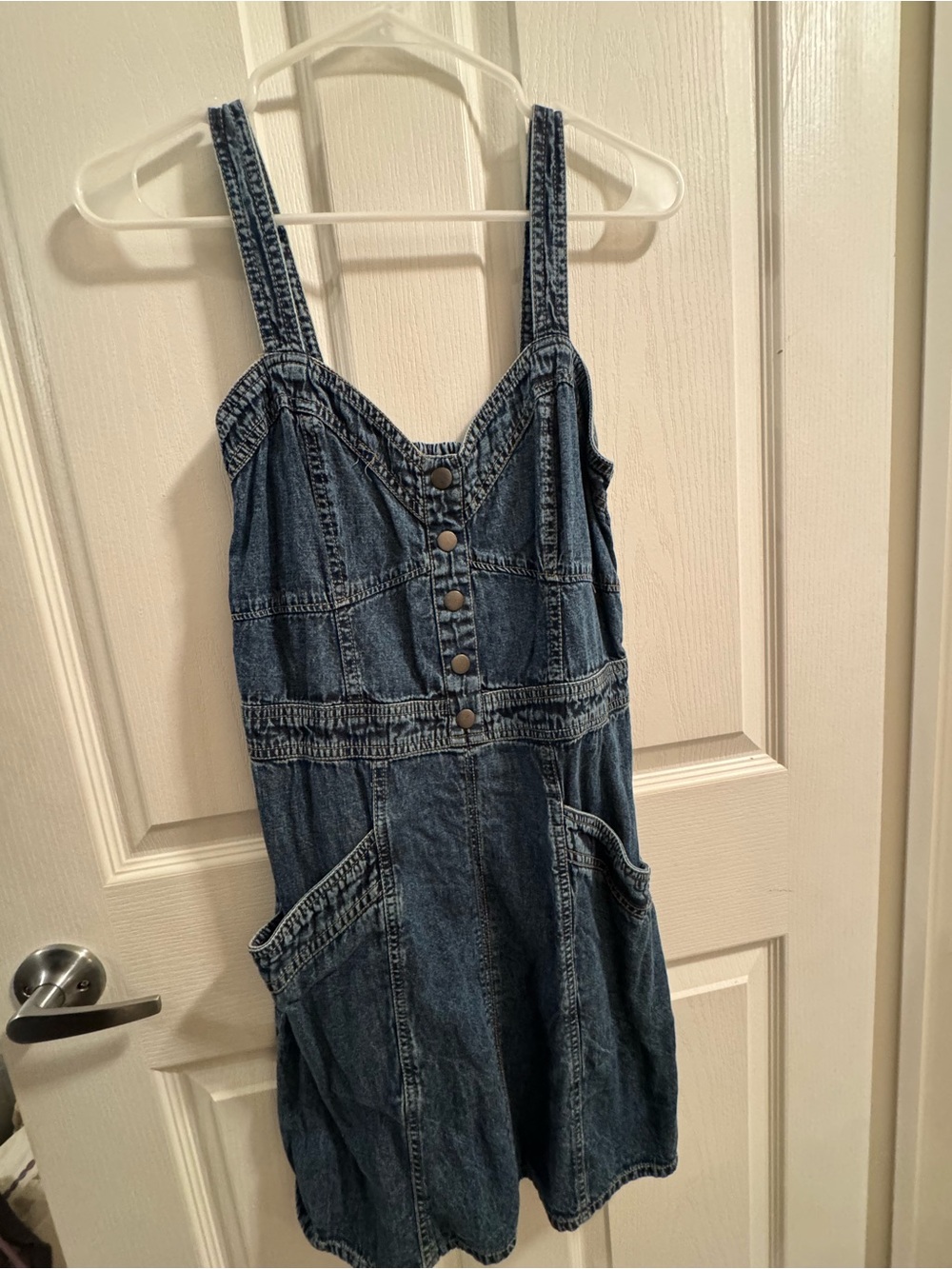 Denim Button-Front Sundress - Blue